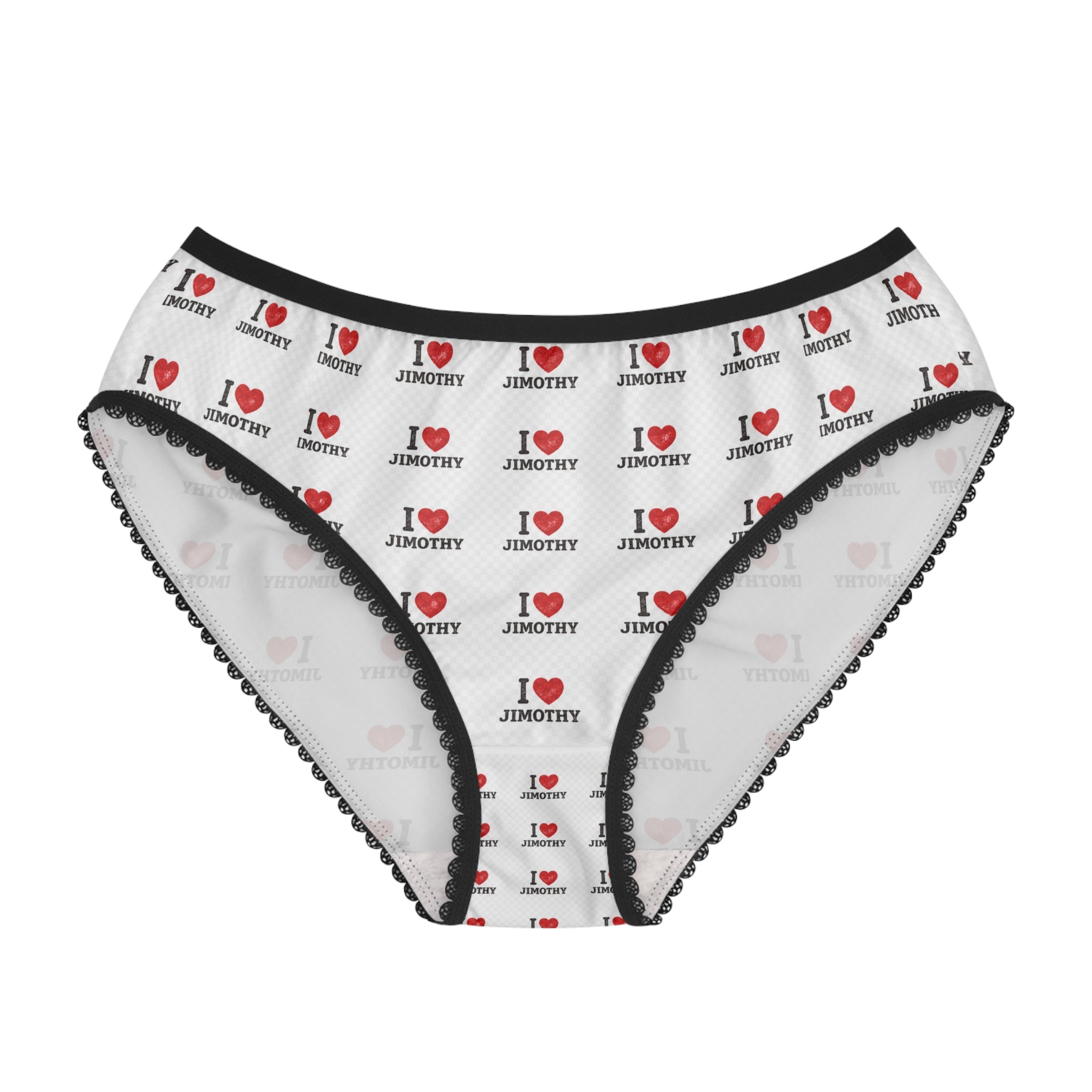 I  Love JIMOTHY Personalized Women's Briefs — All-Over-Print Cute Heart Pattern