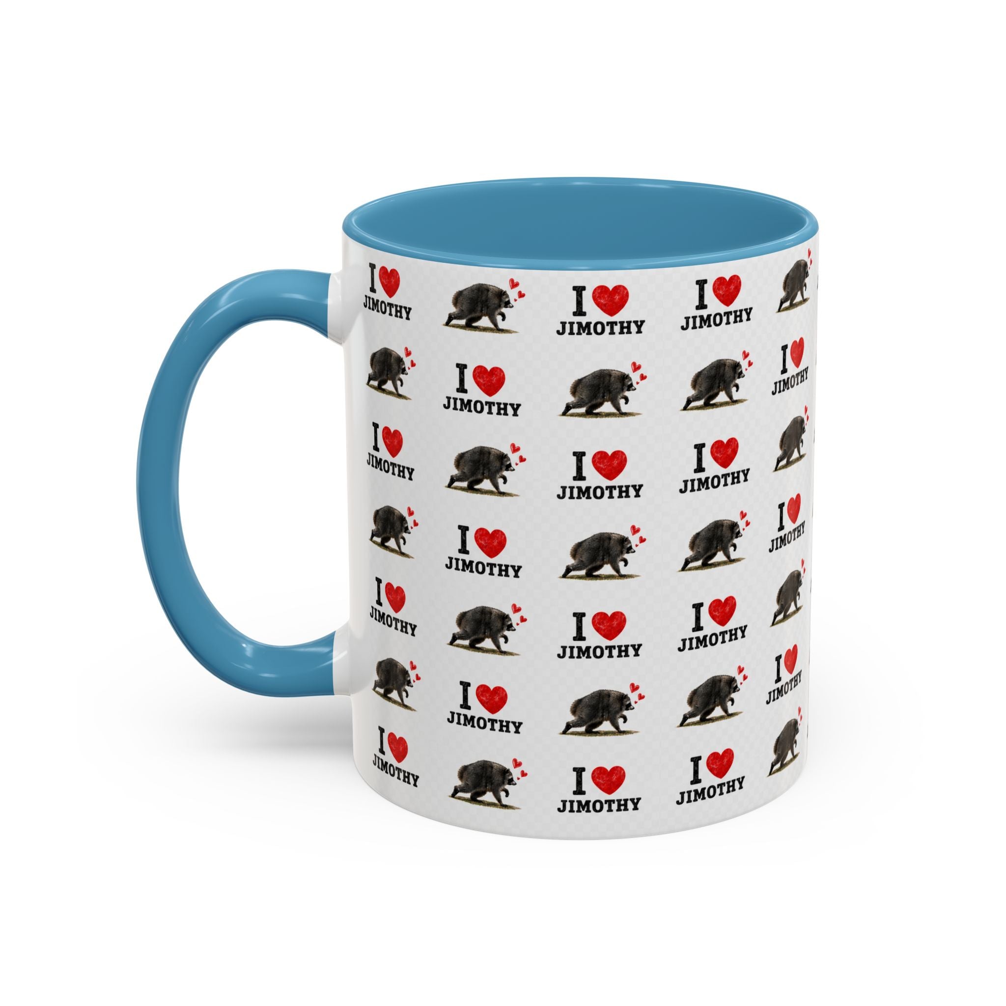 I  Love Jimothy Patterned Coffee Mug — Personalized Pet Name Mug (Accent 11/15oz)