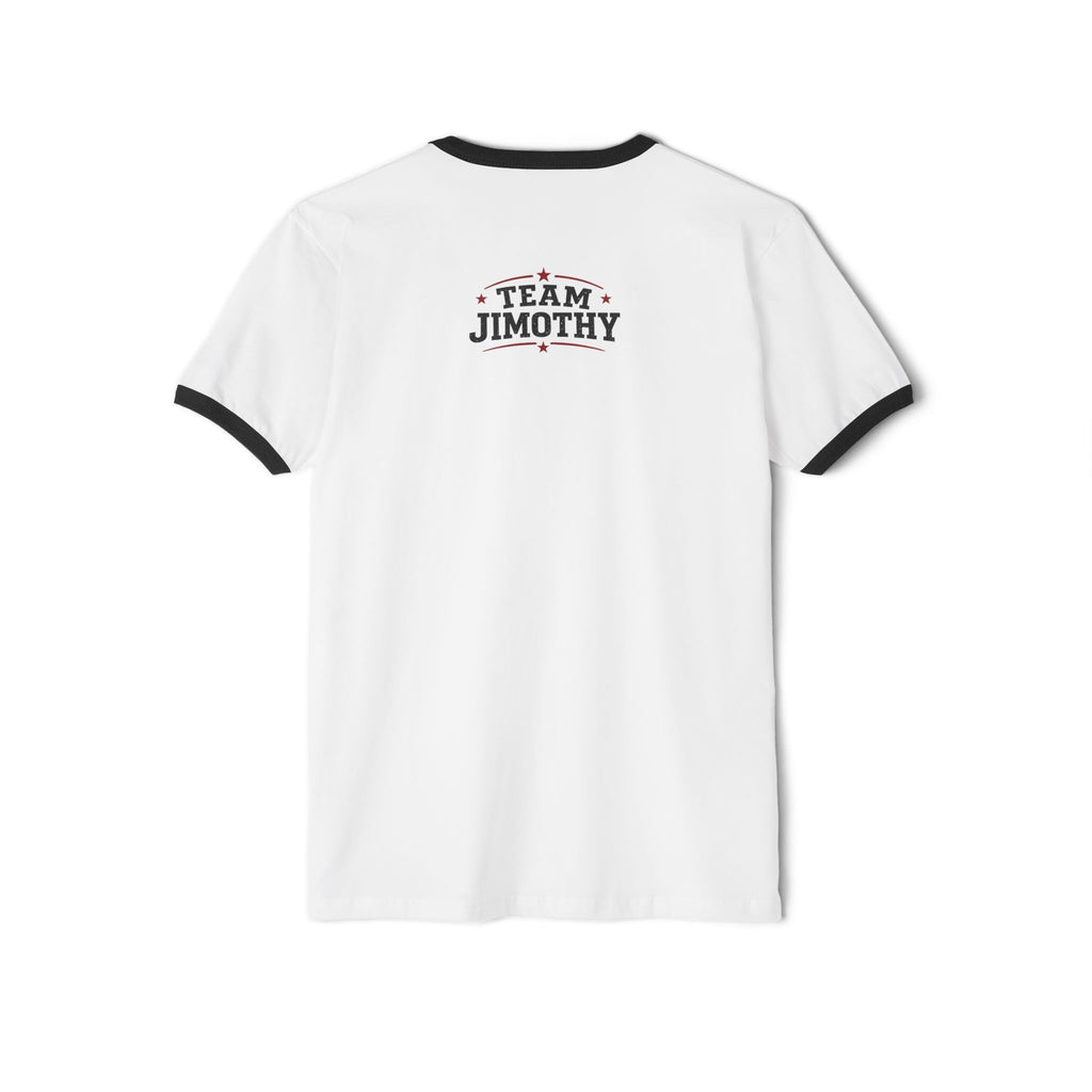 Team  Jimothy Hockey Ringer T-Shirt — Team Jimothy Youth Hockey Fan Tee