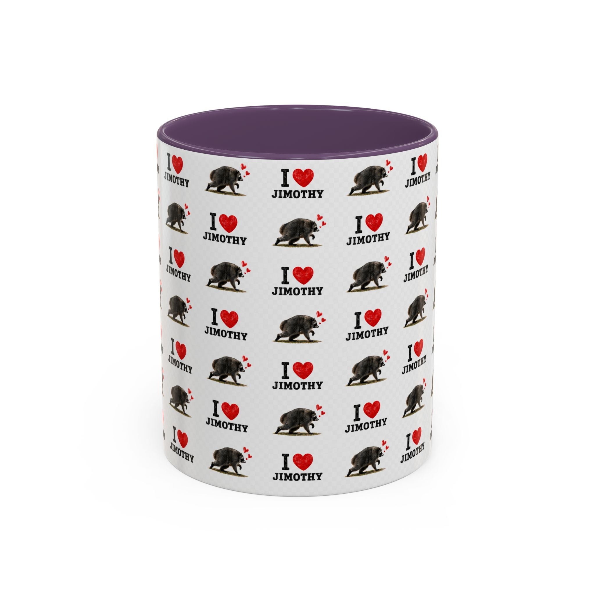 I  Love Jimothy Patterned Coffee Mug — Personalized Pet Name Mug (Accent 11/15oz)