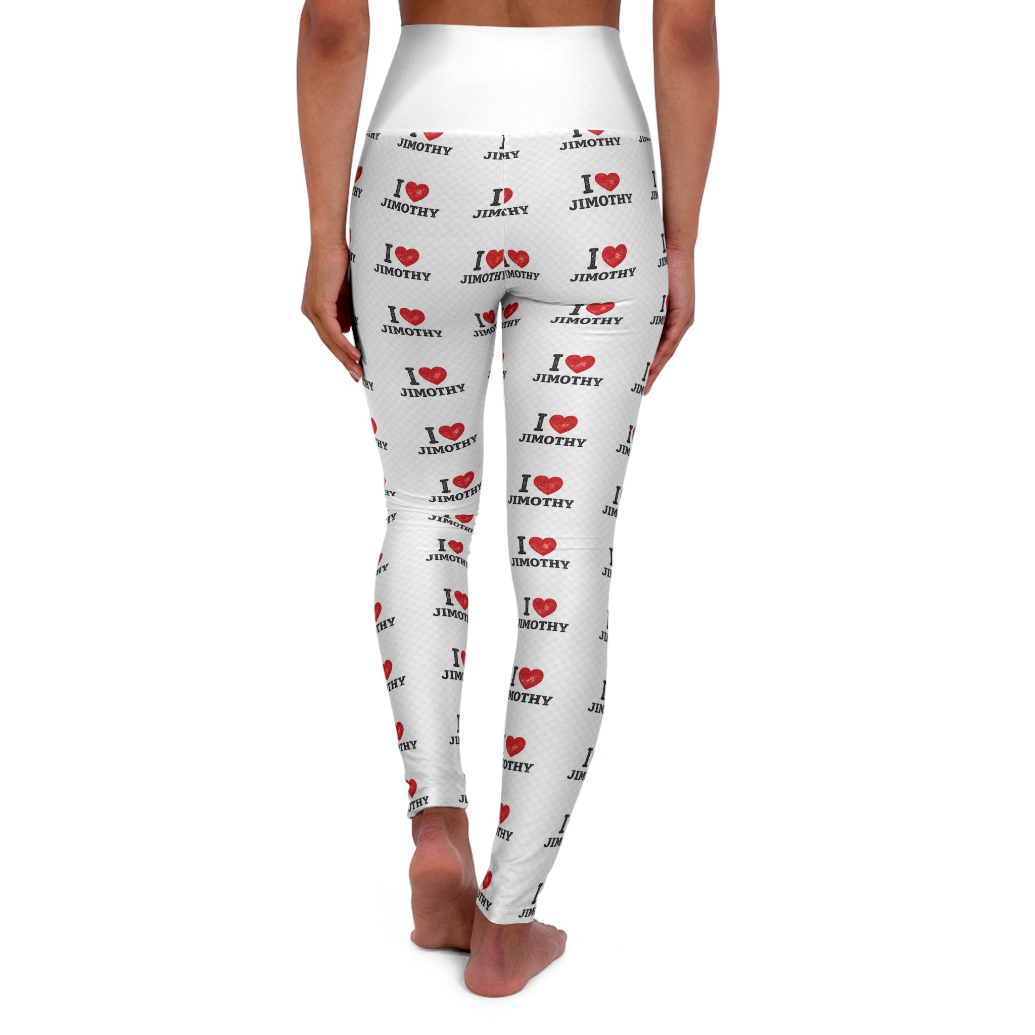I  Love Jimothy High-Waisted Yoga Leggings — Personalized Novelty Activewear