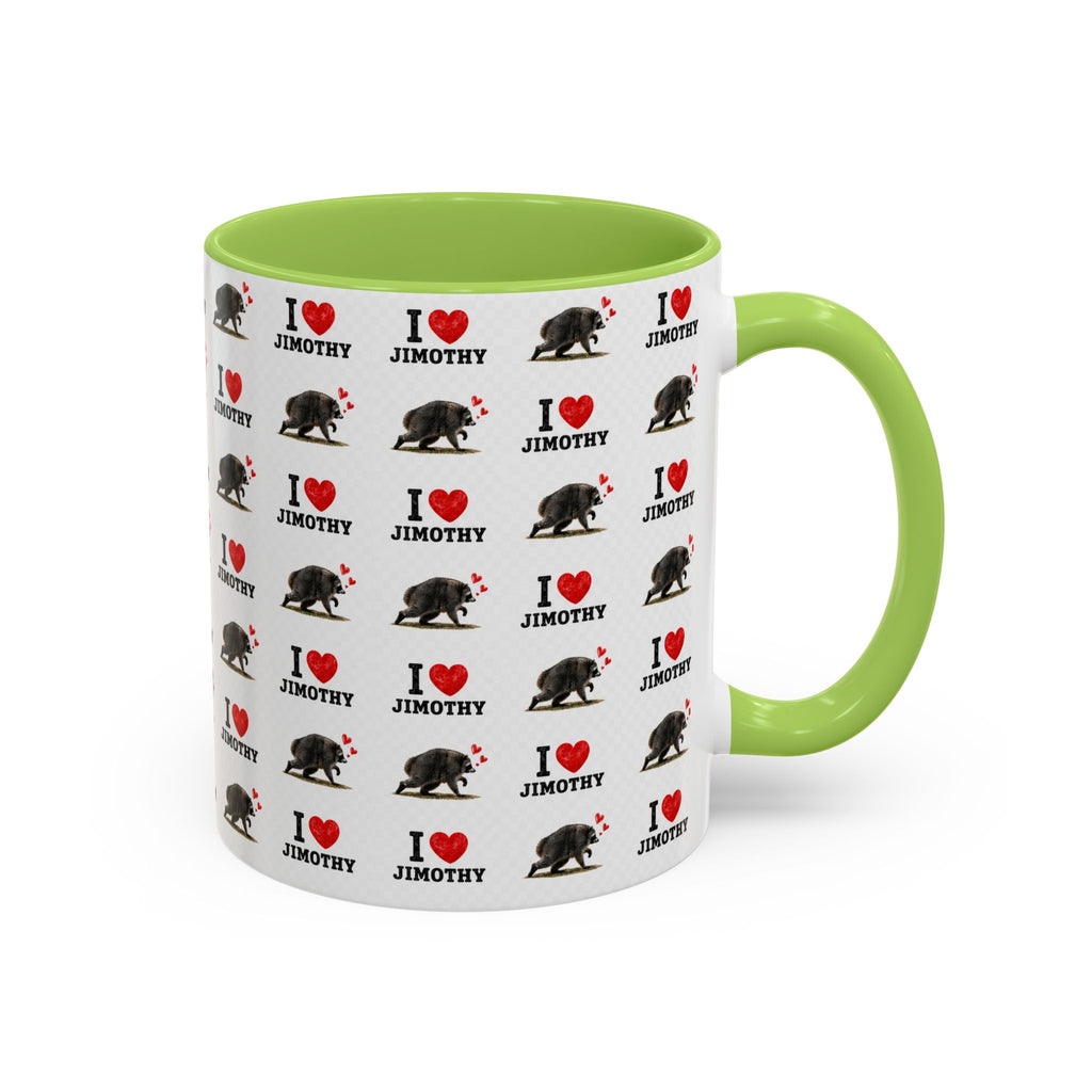 I  Love Jimothy Patterned Coffee Mug — Personalized Pet Name Mug (Accent 11/15oz)
