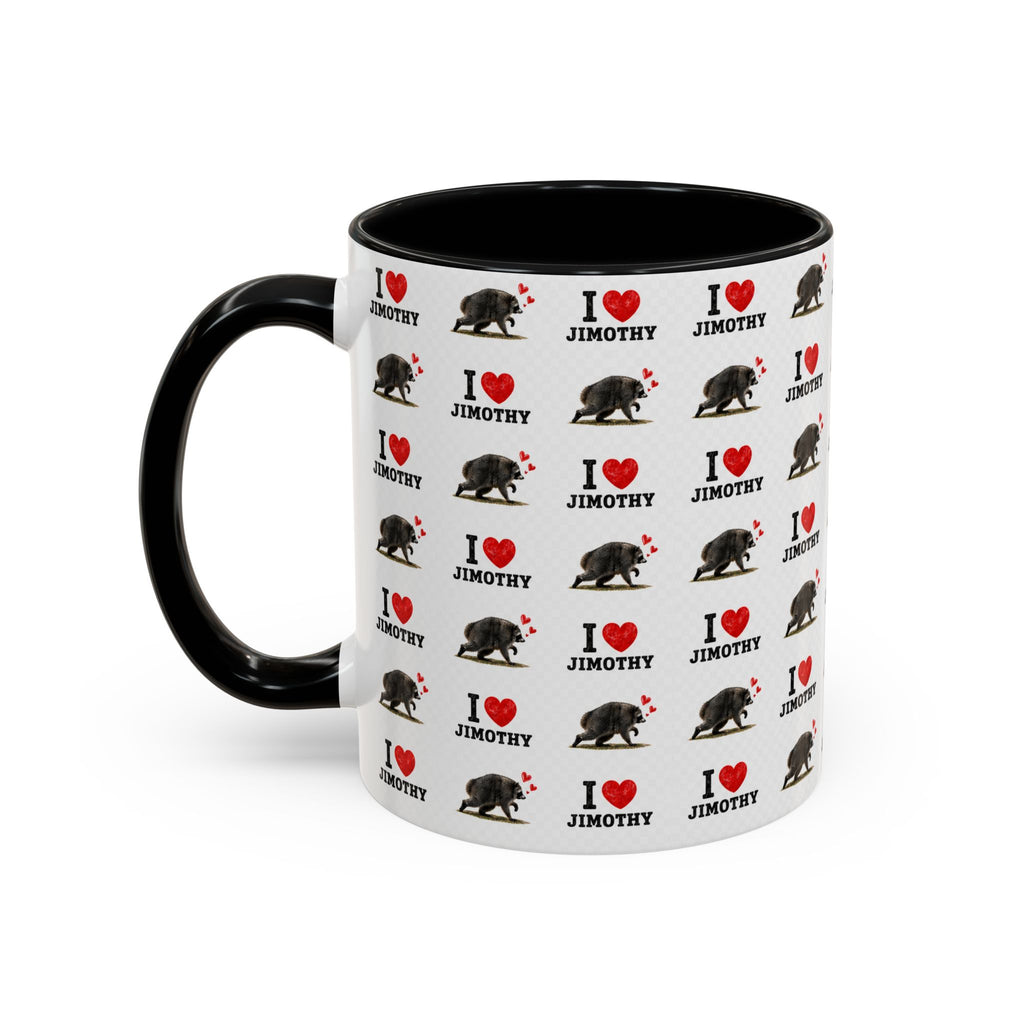 I  Love Jimothy Patterned Coffee Mug — Personalized Pet Name Mug (Accent 11/15oz)