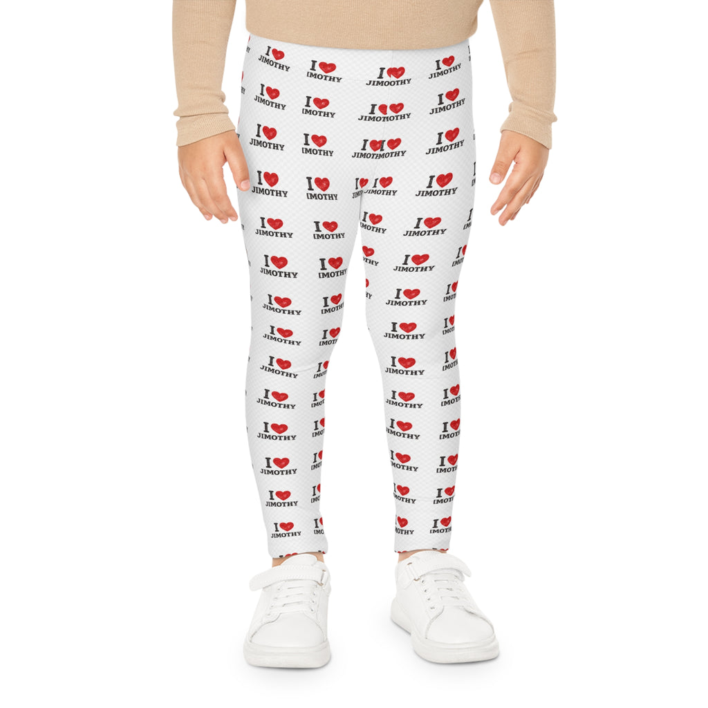 I Love Jimothy Kids Leggings — All-Over Print Winter Birthday Leggings