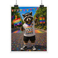 Rolled Poster — Pride Raccoon "Love Is Love" Rainbow Parade Art Print