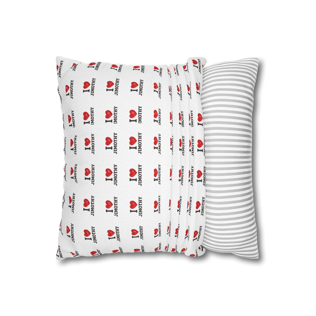 I  Love Patterned Pillowcase — Personalized Love Throw Pillow Cover