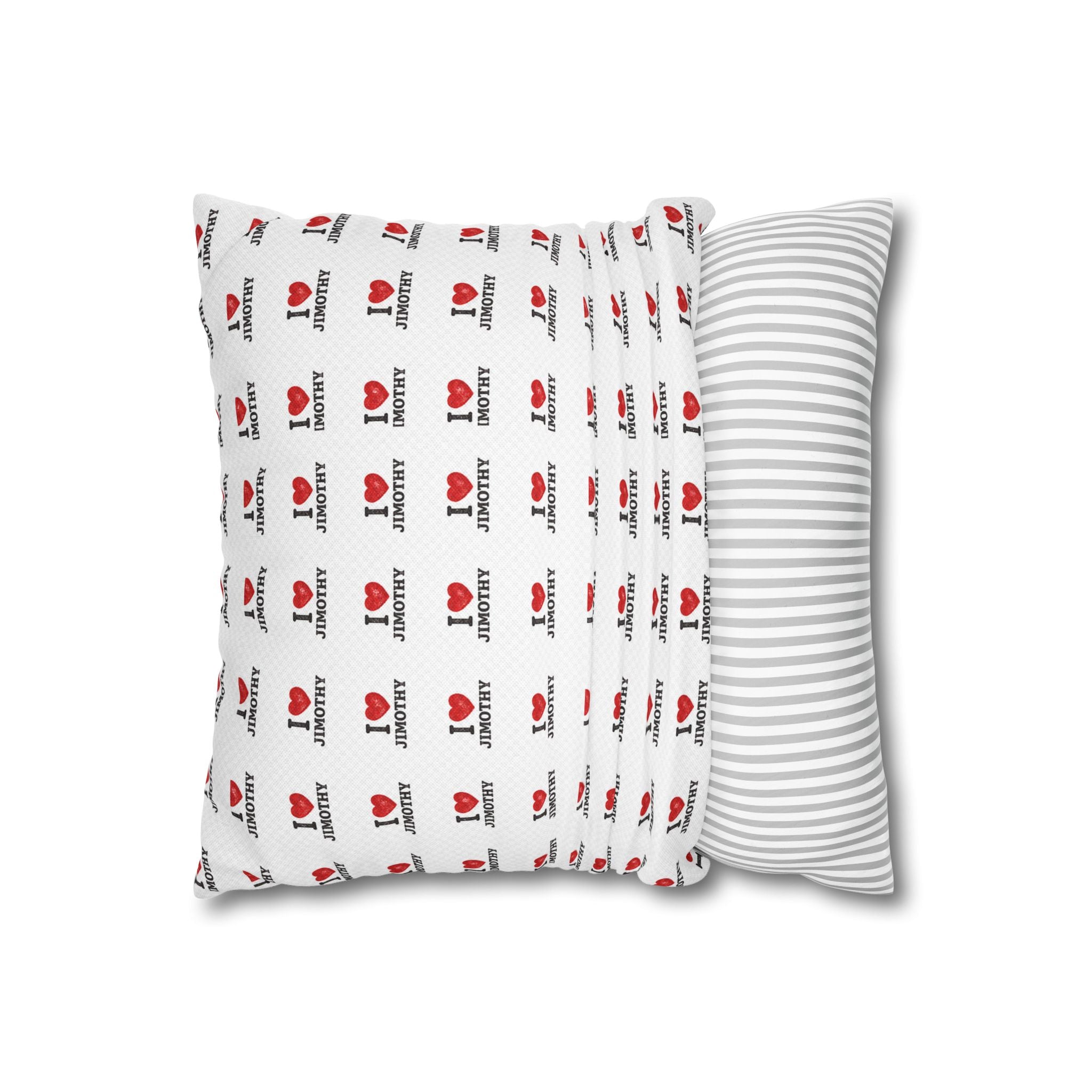 I  Love Patterned Pillowcase — Personalized Love Throw Pillow Cover
