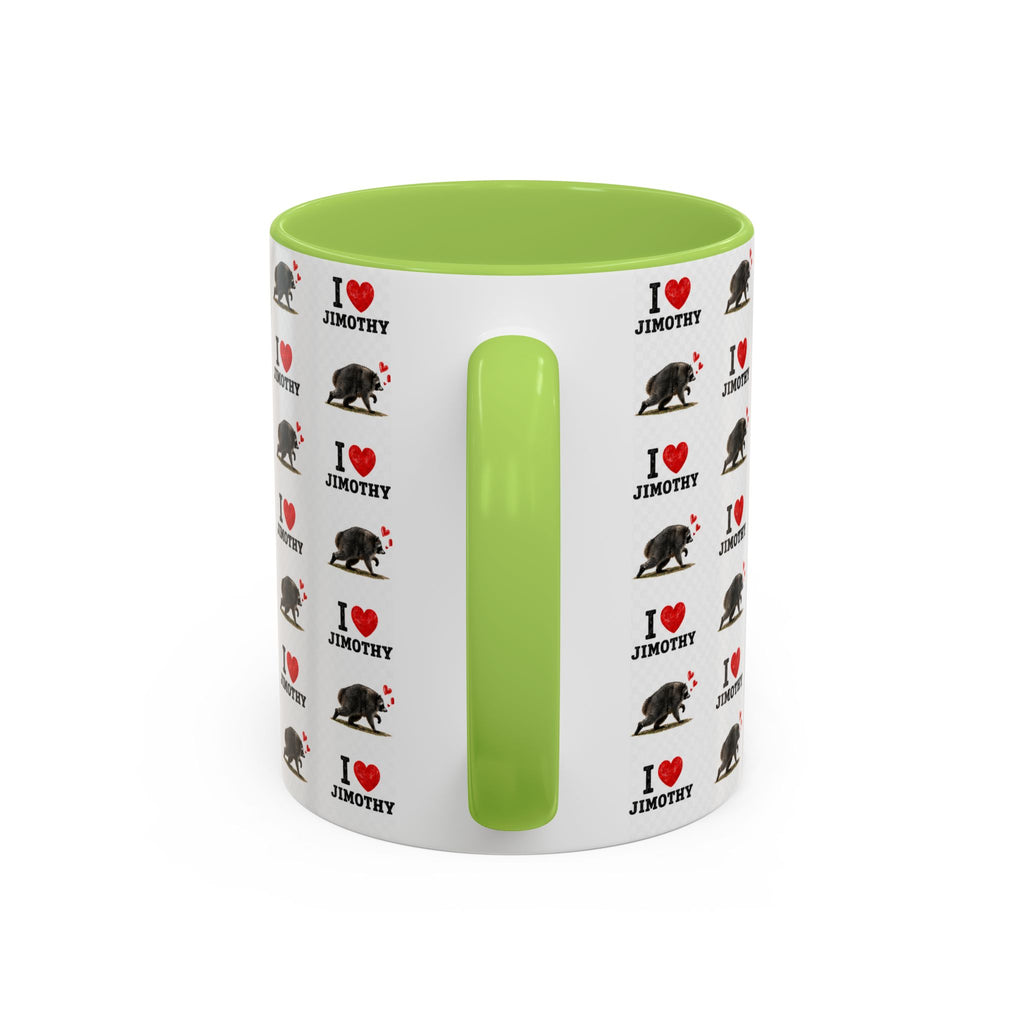 I  Love Jimothy Patterned Coffee Mug — Personalized Pet Name Mug (Accent 11/15oz)