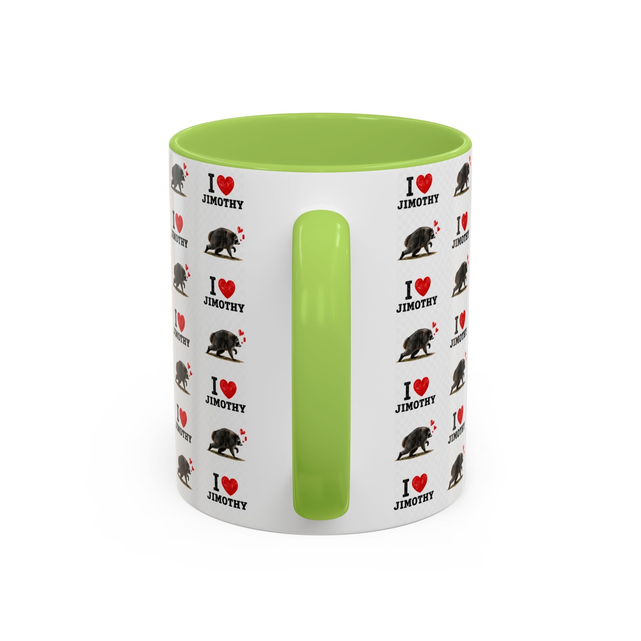 I  Love Jimothy Patterned Coffee Mug — Personalized Pet Name Mug (Accent 11/15oz)