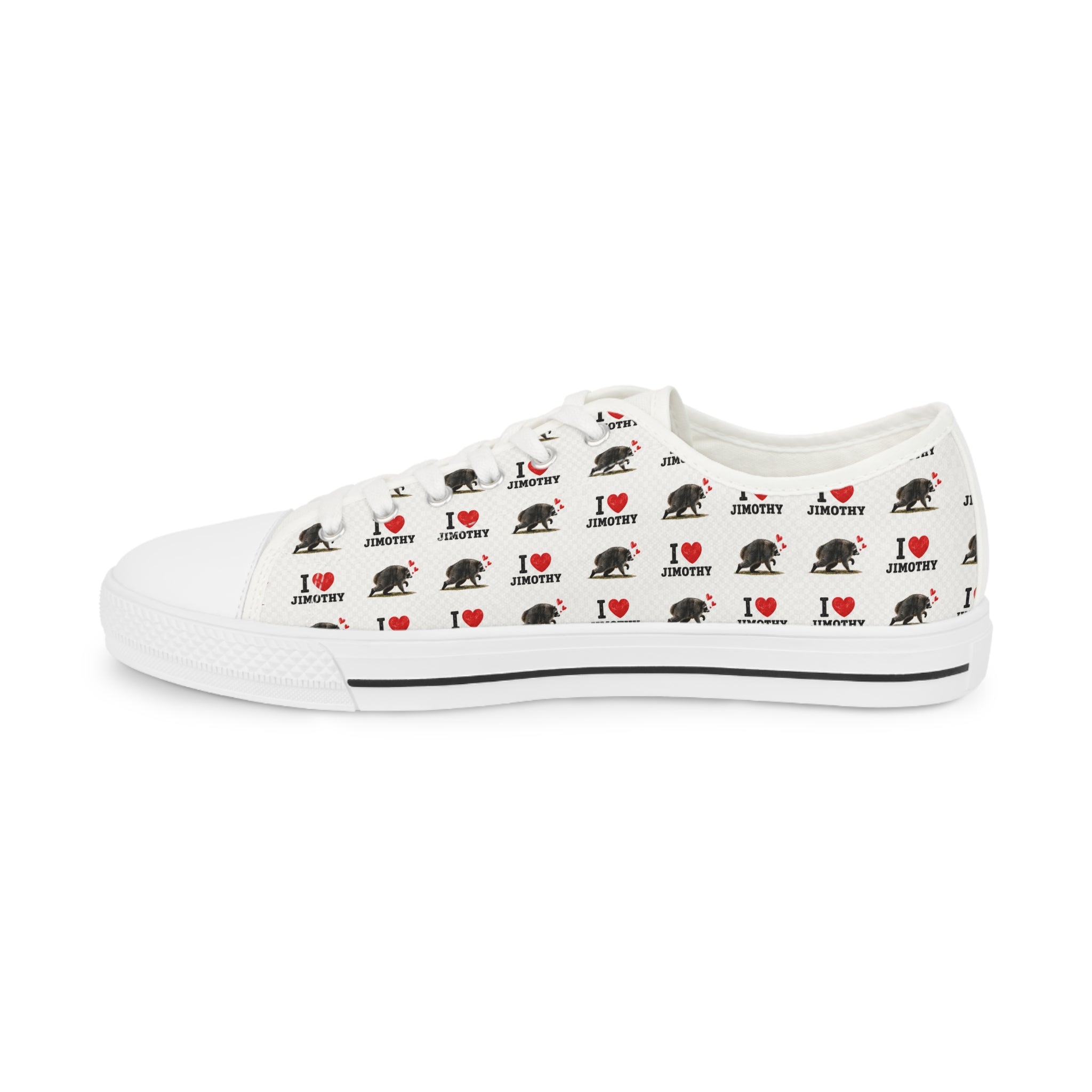Men's Low Top Sneakers — I Love Jimothy Image Pattern Casual Canvas Shoes
