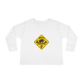 Toddler Long Sleeve Tee — 'Jimothy Crossing Road Sign with Jimothy Feet (Back)