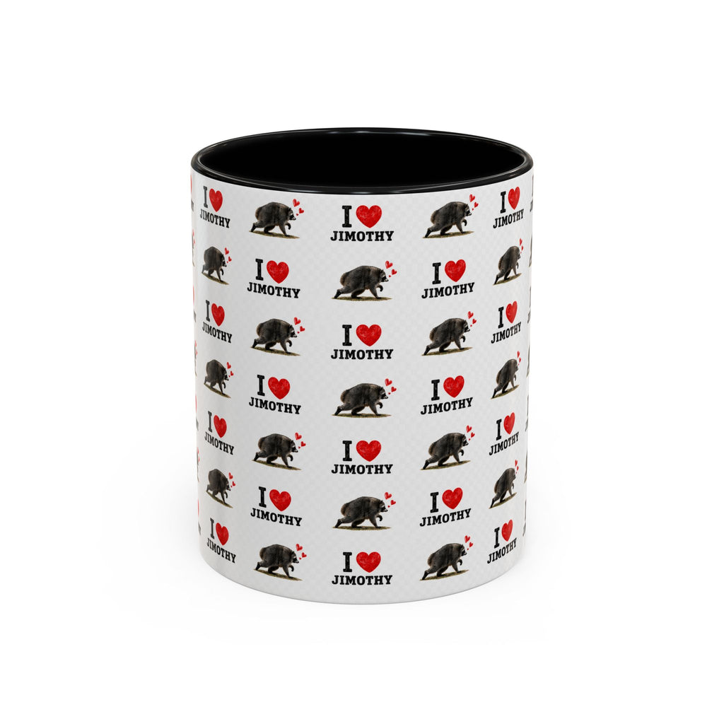 I  Love Jimothy Patterned Coffee Mug — Personalized Pet Name Mug (Accent 11/15oz)